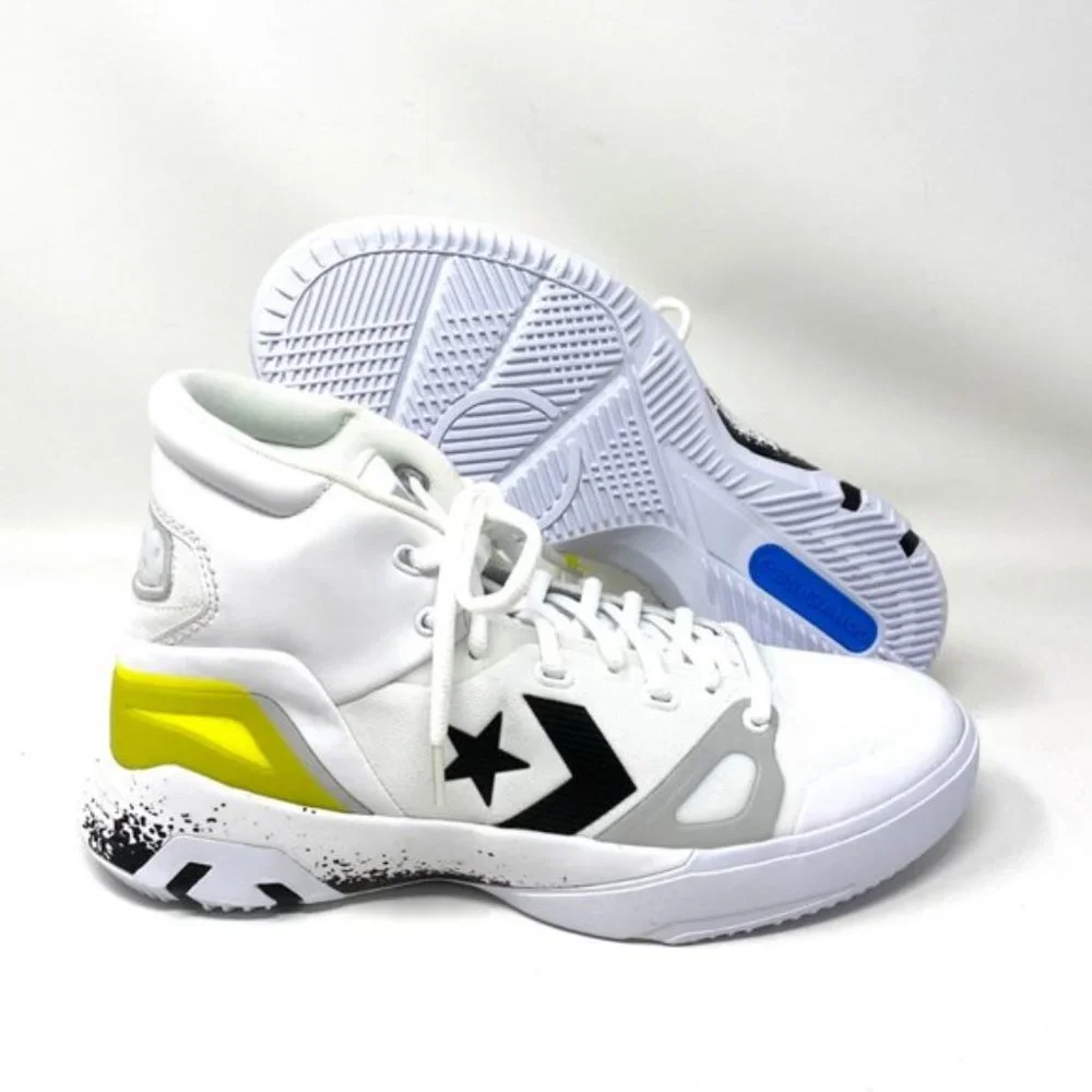 Converse G4 Hi Top White Black Lemon Venom Mesh Leather Sneakers Women's 169512C - Picture 4 of 8